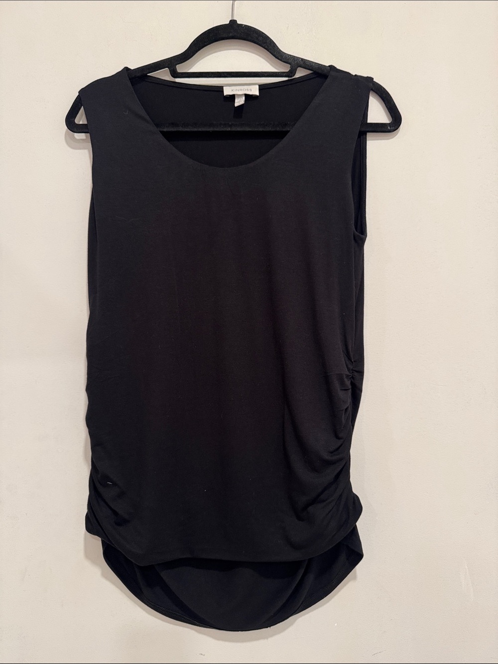 KINROS SZ Large Black Sleeveless Tank with Side Ruching